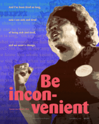 Be inconvenient for Fannie Lou Hamer, perSISTERS print in the Female Power Project <a href="https://www.ledablack.com/fannie-lou-hamer-be-inconvenient/">read about it</a> Fannie Lou Hamer Feminist Art Feminist Graphics Protest Art Resistance Art Womanist