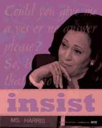 INSIST for Kamala Harris (who knows her place), perSISTER print in the Female Power Project <a href="ledablack.com/the-honorable-kamala-harris-knows-her-place/">read about it</a>