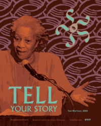 TELL YOUR STORY for Toni Morrison, perSISTERS print in the Female Power Project <a href="https://www.ledablack.com/designs-for-morrison-roosevelt-sampson-join-persisters-poster-series/">read about it</a>