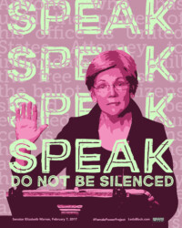 SPEAK, do not be silenced, for Elizabeth Warren, perSISTERS print in the Female Power Project <a href="https://www.ledablack.com/act-through-love-another-one-for-elizabeth-warren/">read about it</a>