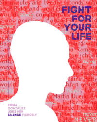 FIGHT FOR YOUR LIFE for Emma González, perSISTERS print in the Female Power Project. This person is now called X González and I don't sell this print any more <a href="https://www.ledablack.com/emma-gonzalez-uses-her-silence/">read about it</a>