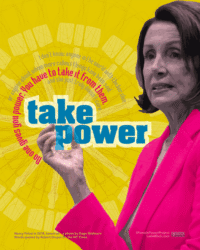 TAKE POWER for Nancy Pelosi, perSISTERS print in the Female Power Project <a href="https://www.ledablack.com/take-power-for-nancy-pelosi/">read about it</a>