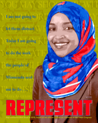 REPRESENT for Ilhan Omar, perSISTERS print in the Female Power Project <a href="https://www.ledablack.com/represent-for-ilhan-omar/">read about it</a>
