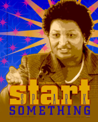 START / SPARK SOMETHING for Stacey Abrams, perSISTERS print in the Female Power Project <a href="https://www.ledablack.com/new-persisters-for-spring-2021-aoc-abrams-mankiller-young-rbg/">read about it</a>