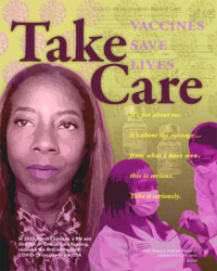 TAKE CARE for Sandra Lindsay, perSISTERS print in the Female Power Project <a href="https://www.ledablack.com/take-care-for-sandra-lindsay/">read about it</a>